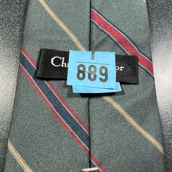 Christian Dior Mens Tie Necktie Multicolor Stripe Tied Wide Classic USA Short - Picture 3 of 9